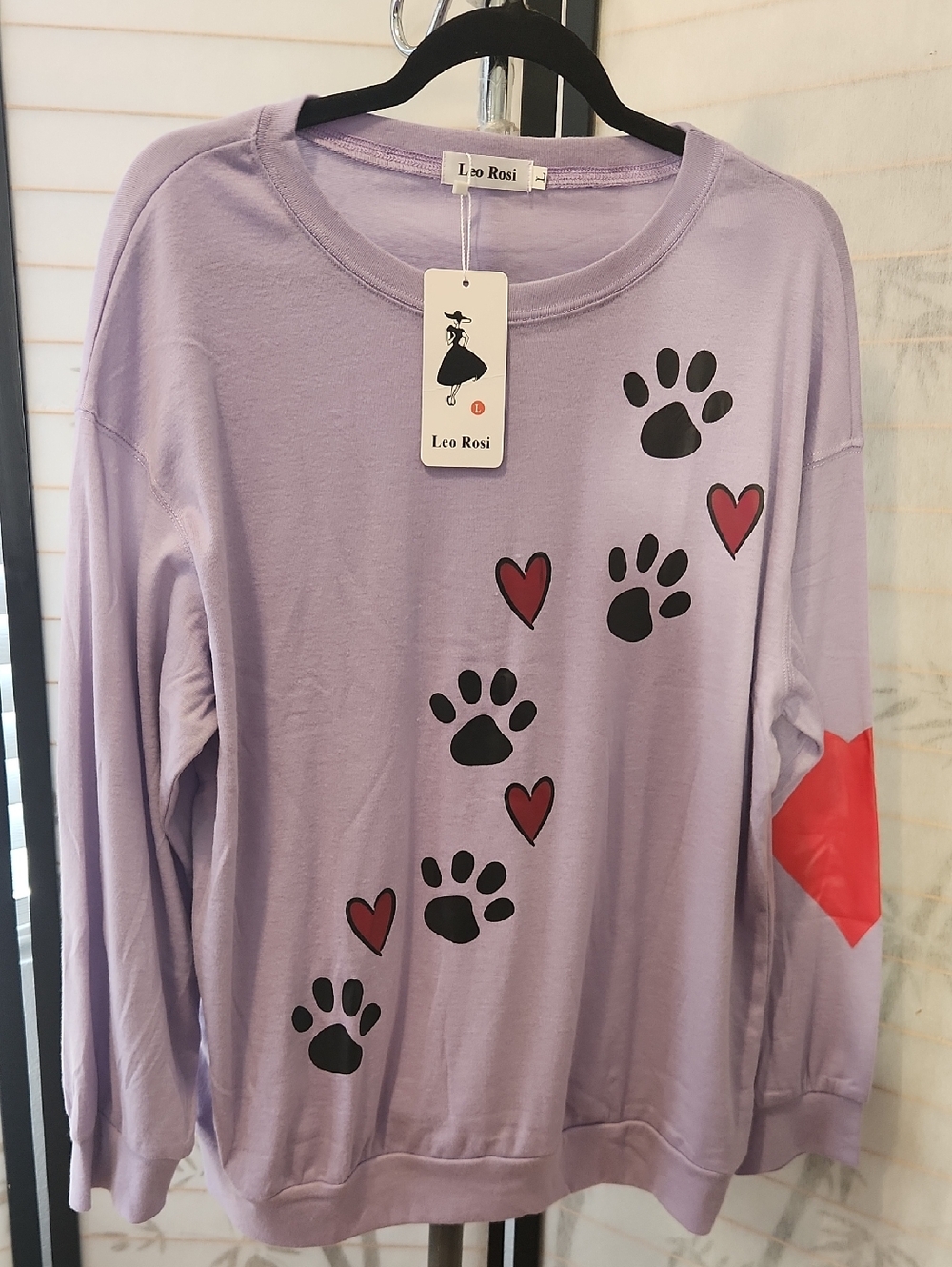 ($7)    ADORABLE DOG PRINT SOFT SWEATER